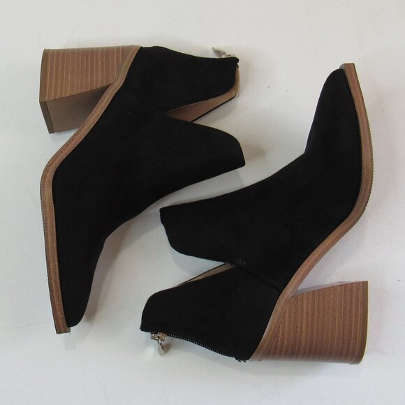 Kathemoi Women's Ankle Chunky Stacked Heel Slip On Pointed Toe Boots Size 5.5 - Picture 8 of 13